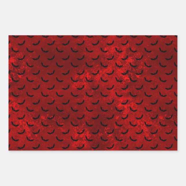 Papier à enveloppement gothique rouge et noir (Devant)