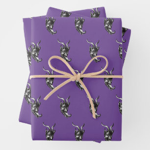 Papier à enveloppement Krampus Feuille plate Ensem