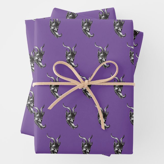 Papier à enveloppement Krampus Feuille plate Ensem (En situation)