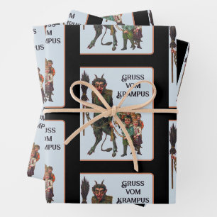Papier à enveloppement Krampus Feuille plate Ensem