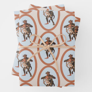 Papier à enveloppement Krampus Feuille plate Ensem