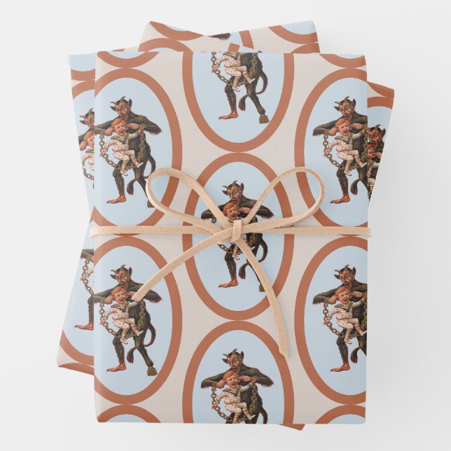 Papier à enveloppement Krampus Feuille plate Ensem (En situation)