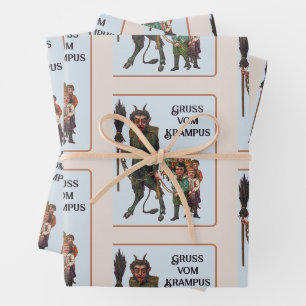 Papier à enveloppement Krampus Feuille plate Ensem