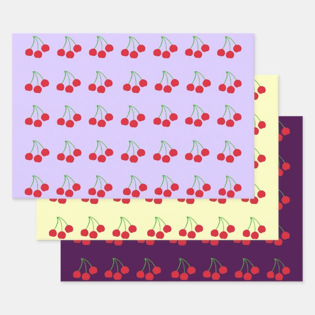 Papier à enveloppement multipack de cerises (trois (Lot)