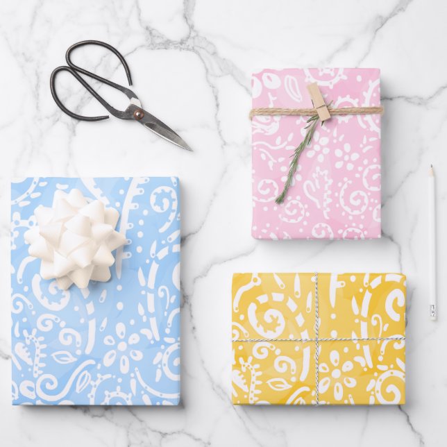 Papier à enveloppement Pastel Paisley (Recto)
