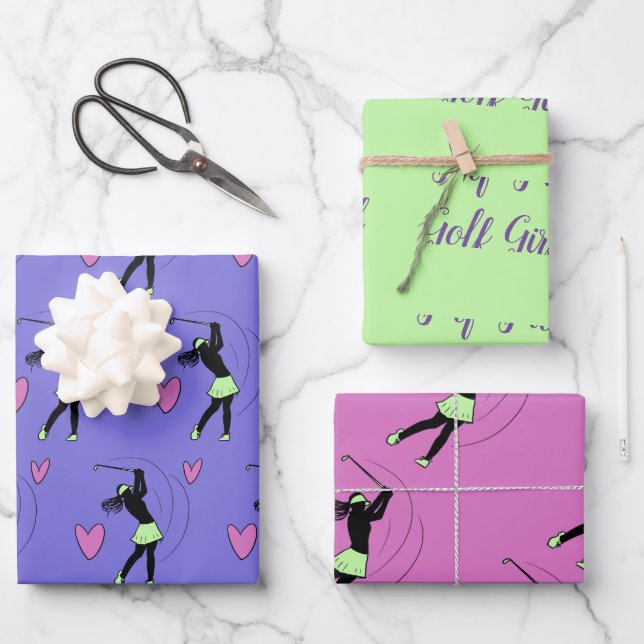 Papier à enveloppement pour filles de golf (Recto)