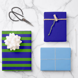 Papier à enveloppement vert et bleu de laiton mode