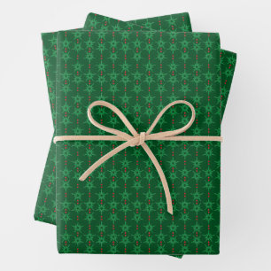 Papier à enveloppement vert Mid Mod Garland