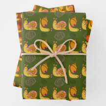 Papier à envelopper à motifs d'escargot