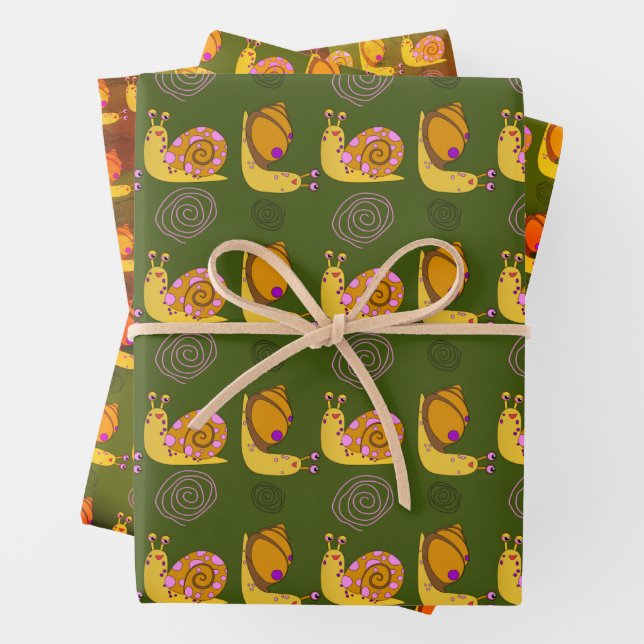 Papier à envelopper à motifs d'escargot (En situation)