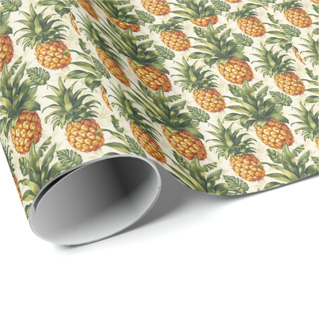 Papier à enveloppes Cadeau à ananas tropical (Coin rond)