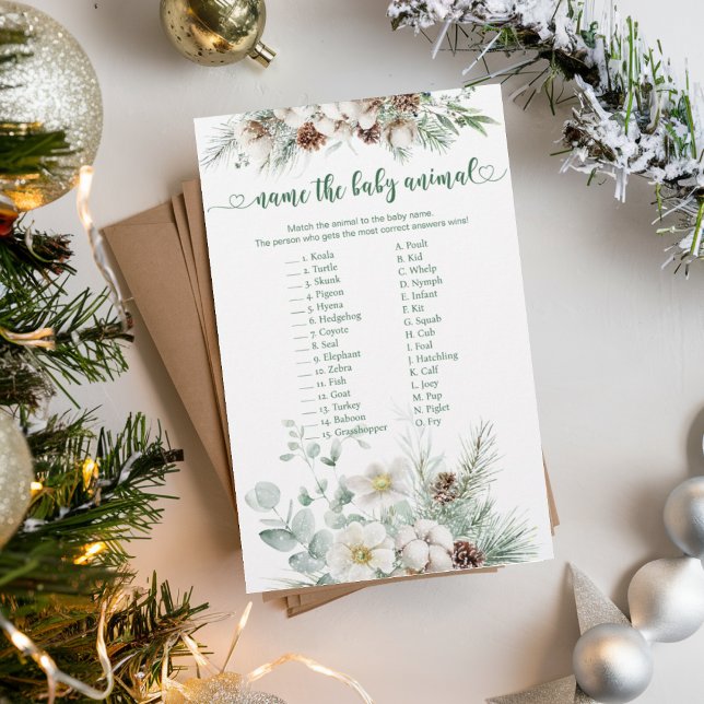 Papier À feuillage persistant hiver Bébé Animal Correspon (Créateur téléchargé)