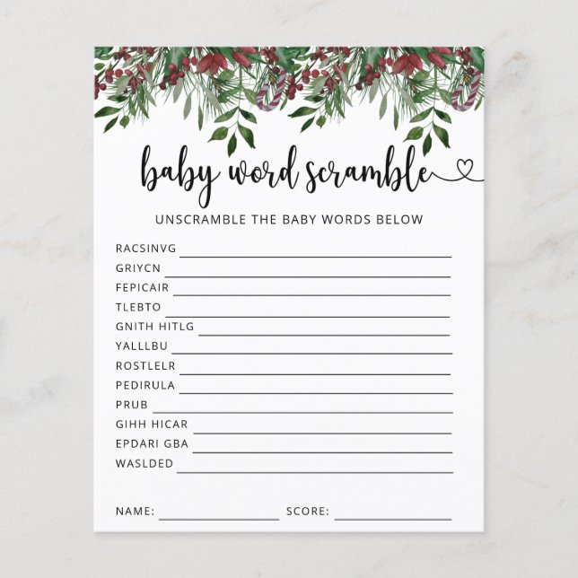 Papier À feuillage persistant jeu de brouillage de mots p (Devant)