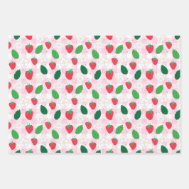 Papier à fraise et En vichy rose et vert
