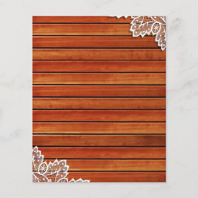 Papier à graine de bois et dentelle blanche (Devant)