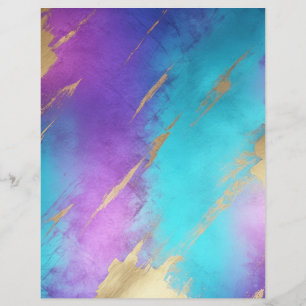 Papier à gratte-ciel bleu violet Turquoise or