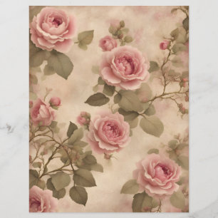 Papier à gratte-ciel rose vintage pour roses