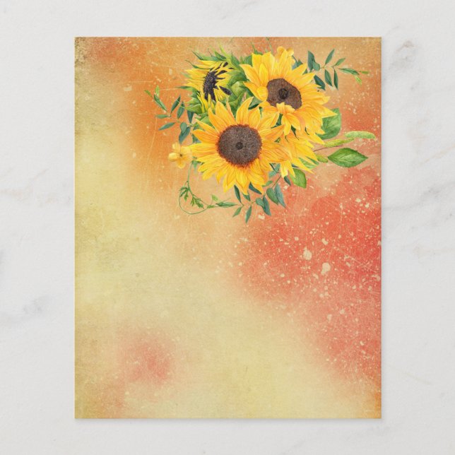 Papier à gratte-ciels à tournesol jaune et rouge (Devant)