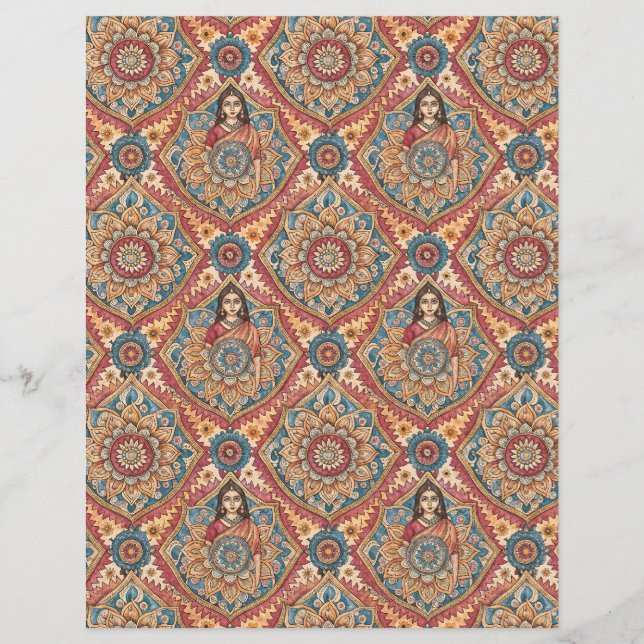 Papier à gratter à double face motif indien (Devant)