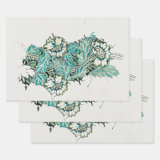 PAPIER À LAVAGE : WILLIAM MORRIS : ANEMONE 1876 (Lot)