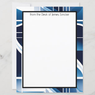 Papier à lettres abstrait et bleu