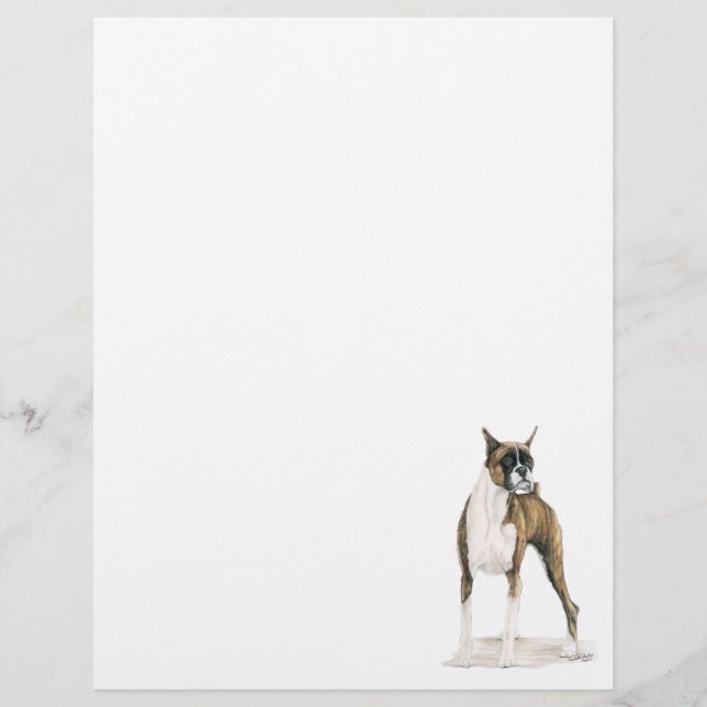 Papier à lettres Boxer Dog Art (Devant)