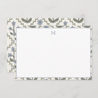 Papier à lettres Cartes Bleu & Vert Motif Floral