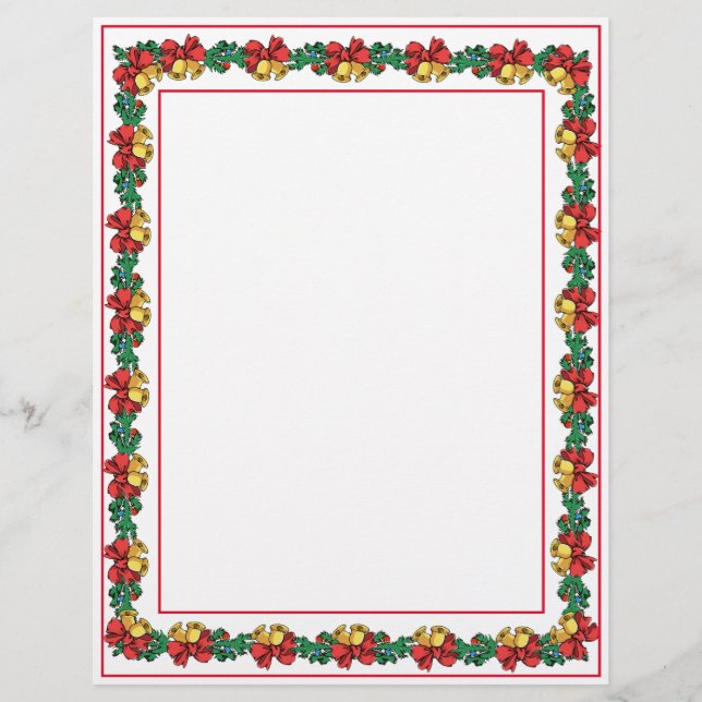 Papier à lettres Couronnes de Noël et Guirlandes (Devant)
