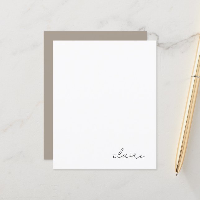 Papier à lettres de nom personnalisé (Devant/Arrière en situation)
