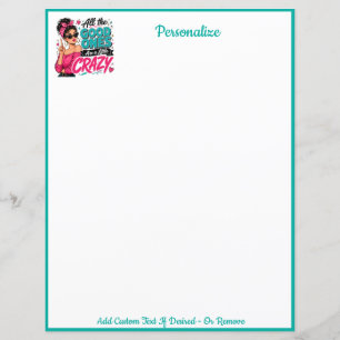Papier à lettres fantaisie fille folle Art Pop Rét