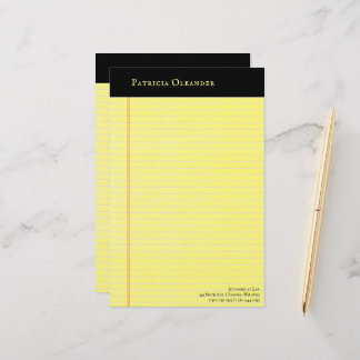 Papier à lettres jaune à papier à lettre noire