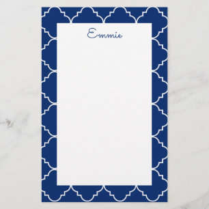 Papier à lettres personnalisé Chic Quatrefoil