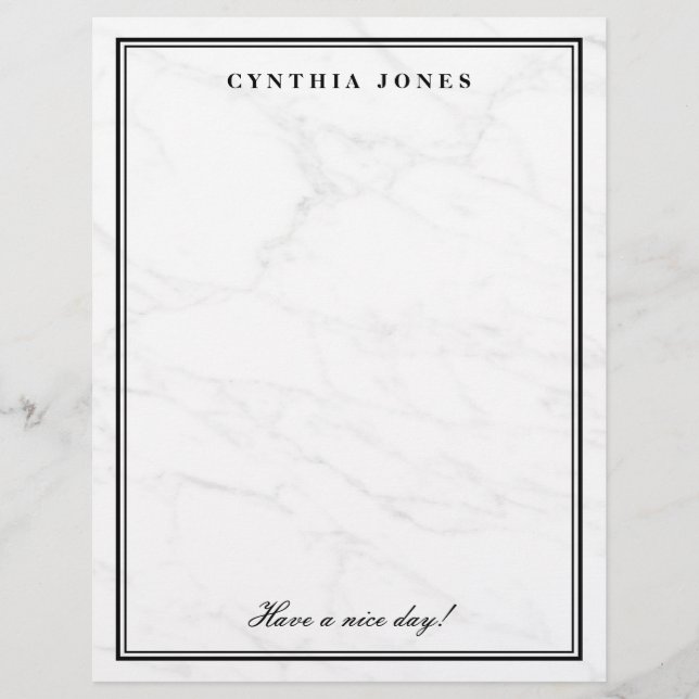 Papier à lettres personnalisé en pierre de marbre  (Devant)