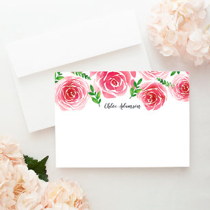 Papier à lettres personnalisé Rose Provence Carte