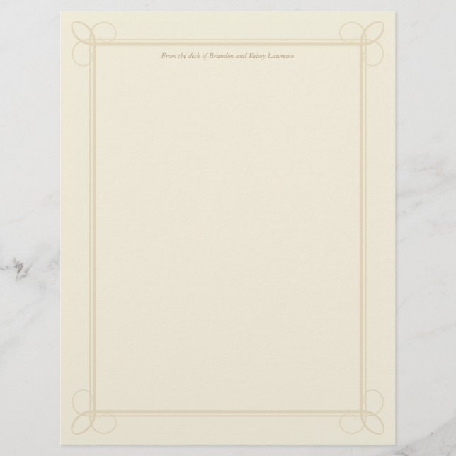 Papier à lettres personnalisées Cream avec texte d (Devant)