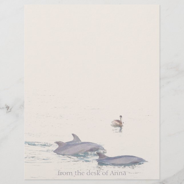 Papier à lettres personnalisées Dolphins Pelican (Devant)