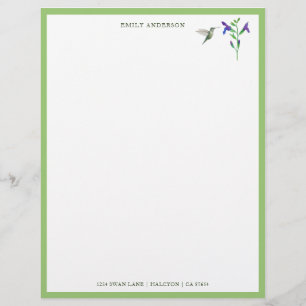 Papier à lettres personnalisées pour colibri
