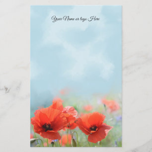 Papier à lettres personnalisées Red Poppies