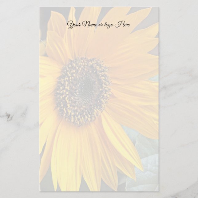 Papier à lettres personnalisées tournesol (Devant)