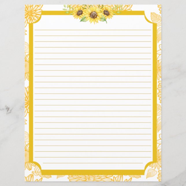Papier à lettres tournesol (Devant)