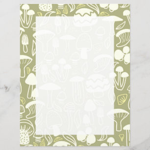 Papier à lettres vert olive champignon