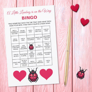Papier A Little Love Bug Is On The Way Baby Shower Bingo 
