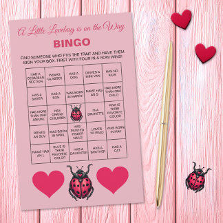 Papier A Little Love Bug Is On The Way Baby Shower Bingo 