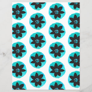 Papier à Motif à fleurs bleu vert tropical
