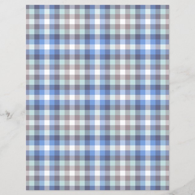 Papier à Motif plat Tartan bleu moderne (Devant)