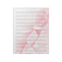Papier à musique blanc 12 portées Bloc-notes rose