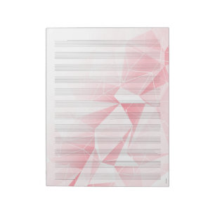Papier à musique blanc 12 portées Bloc-notes rose