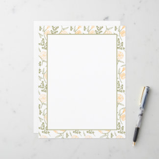 Papier à papeterie à étendard floral élégant