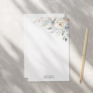 Papier à papeterie à monogramme floral élégant