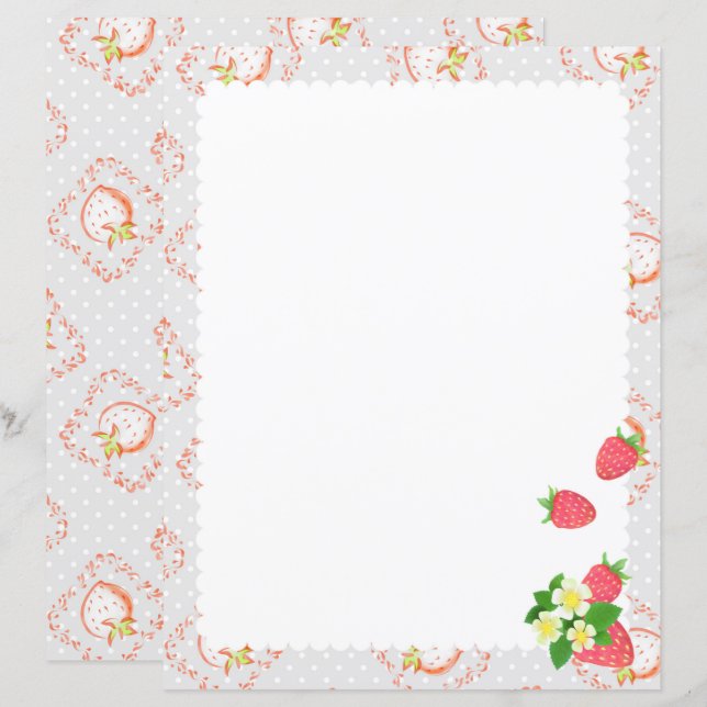 Papier à papeterie gris fraise (Devant / Derrière)